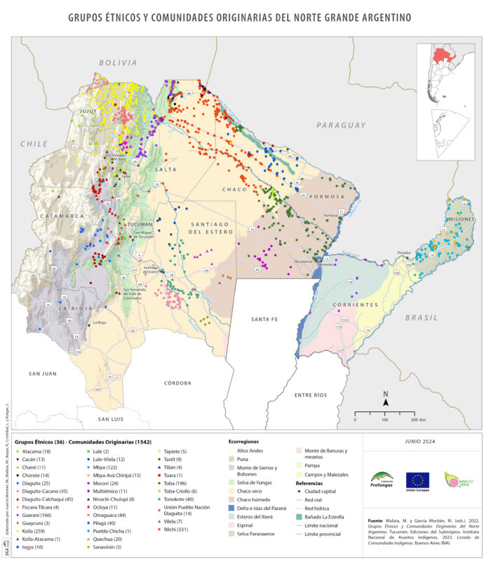 Mapa Grupo Étnicos y Comunidades del Norte Grande Argentino